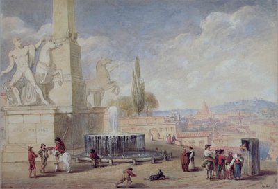 Monte Cavallo, Rome by William Brockedon